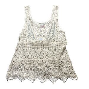 Noelle 4XL Beige Crocheted Tank Cotton‎ Polyester